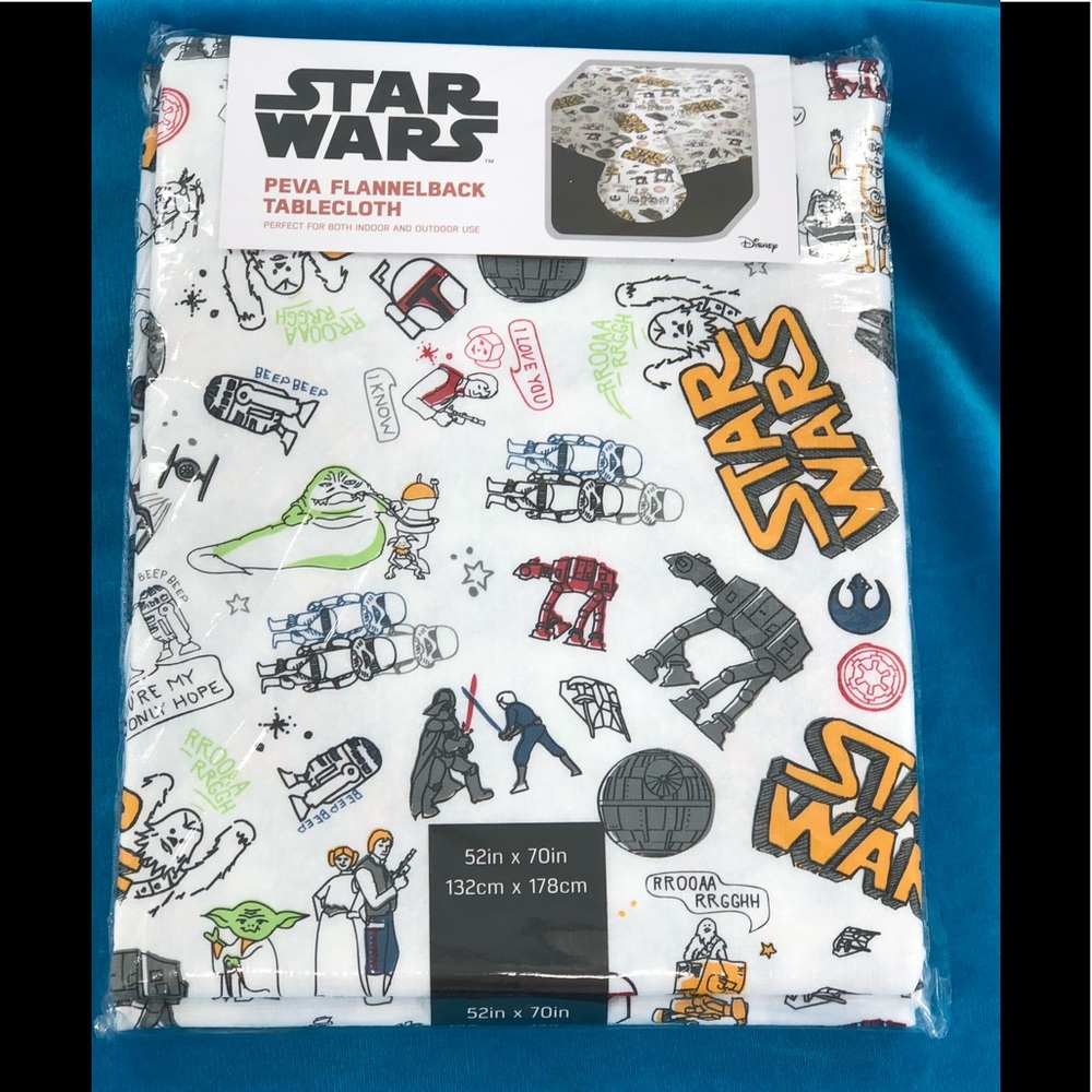Star Wars Peva Flannel Back Tablecloth NWT!